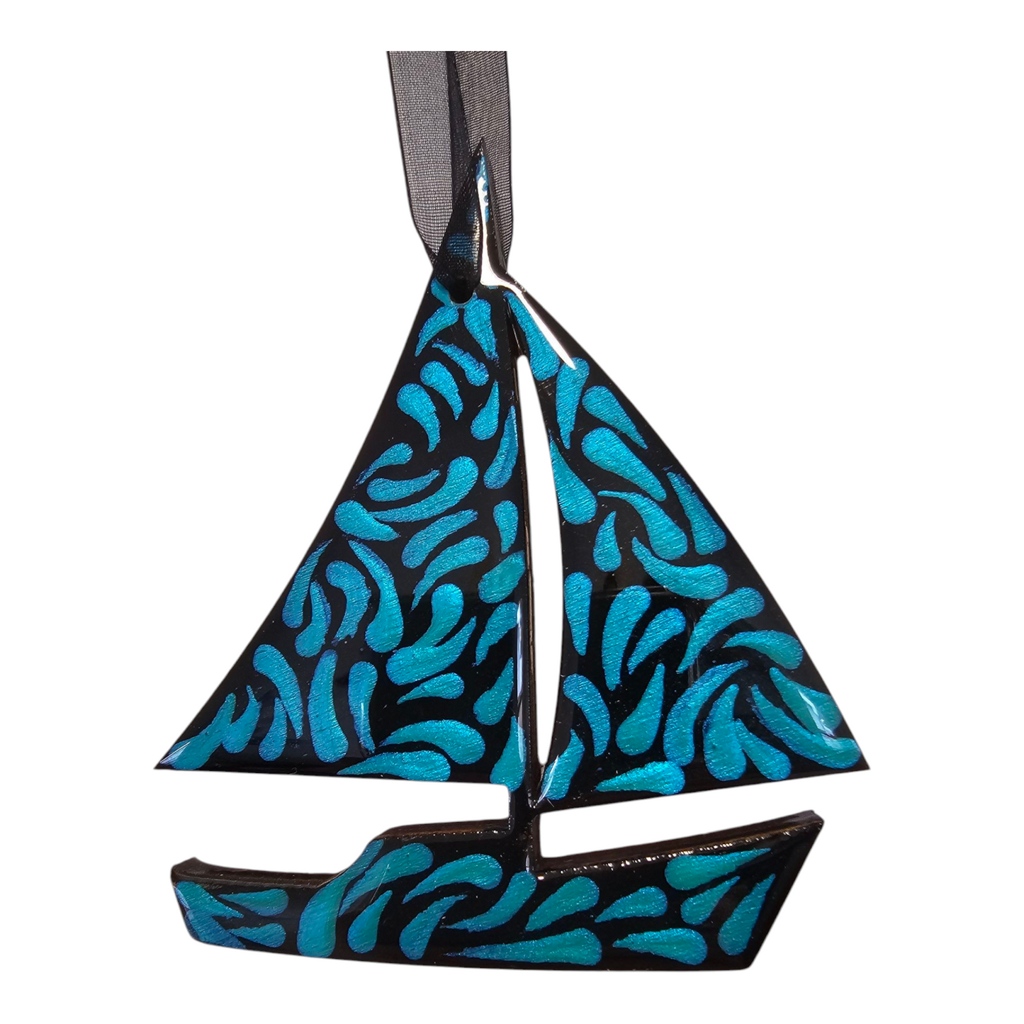 4" Sailboat- Aqua green