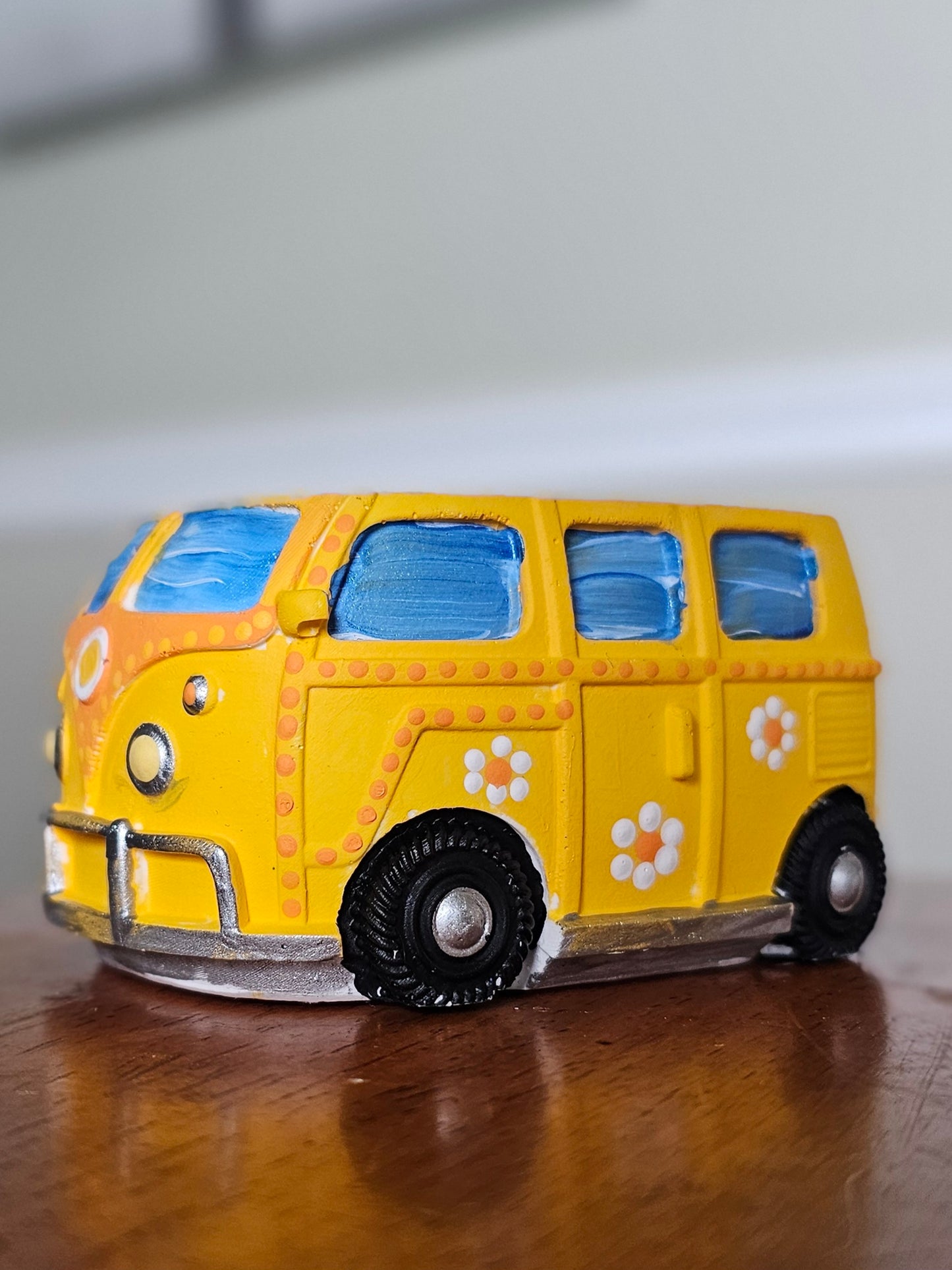 Yellow Hippy Bus planter